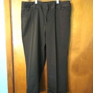 Willi Smith sz 10 brown capri dress pants office workwear Cuffed bottom Sz 10